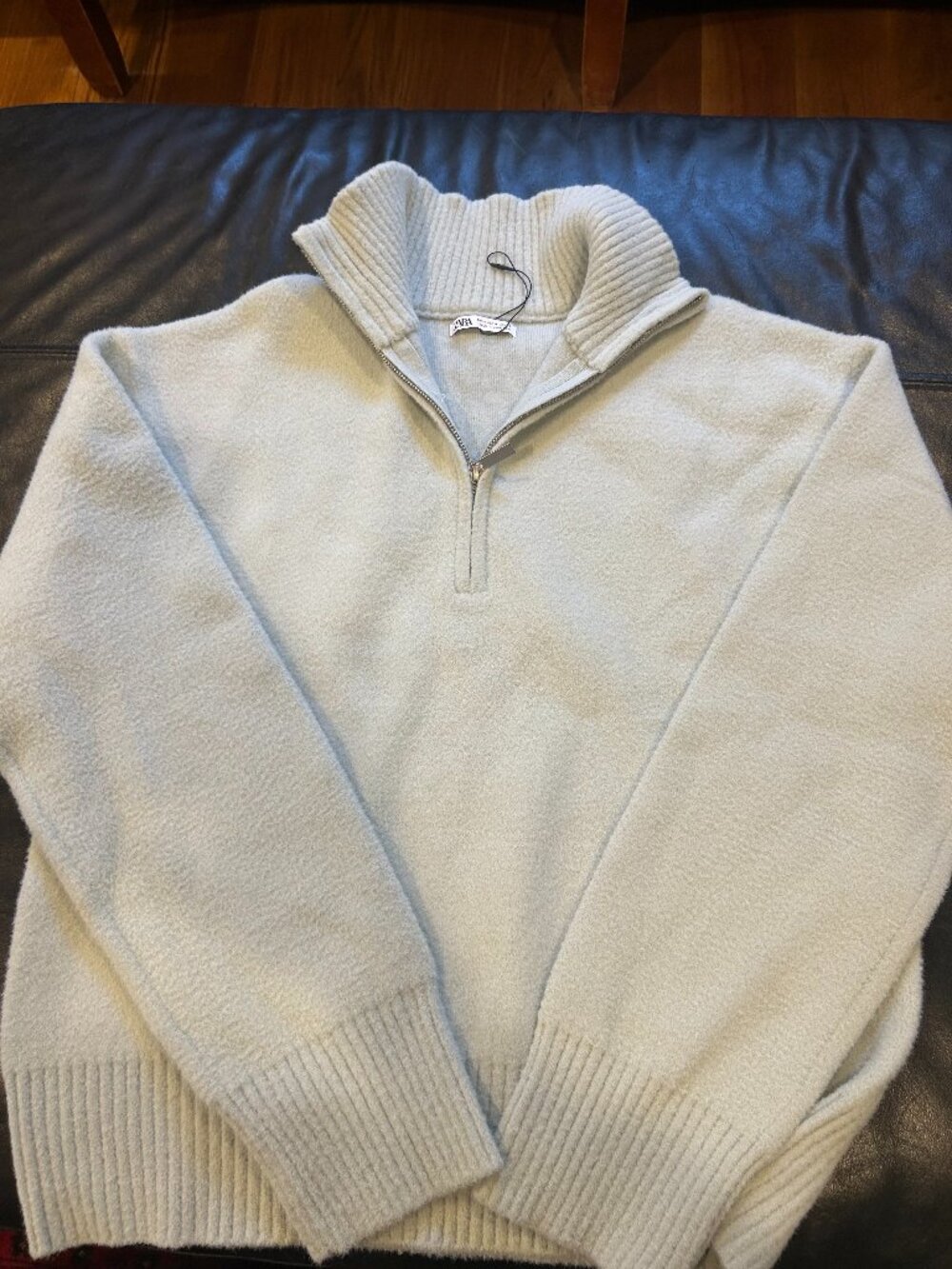 Light blue Zara quarter zip. New w/o tags. Sz M